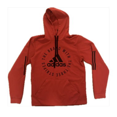 Hoodie Adidas rouge avec imprimé logo