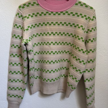 Pink/green knit sweater