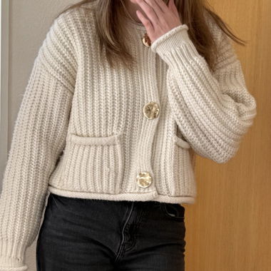 Kilky Oversized White Knitted Sweater