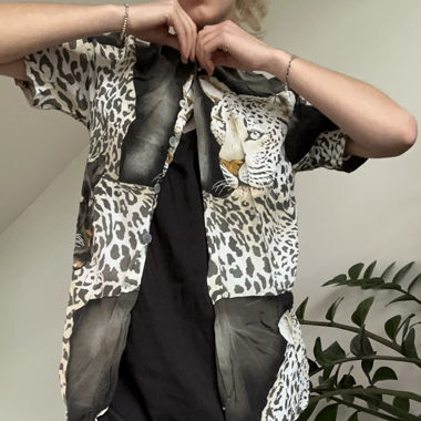 animalier léo print shirt