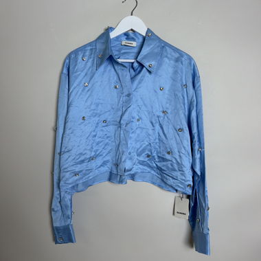 Blue embellished shirt