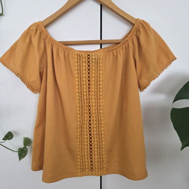 Orange Blouse with Embroidery