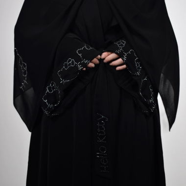 Black Hello Kitty Abaya