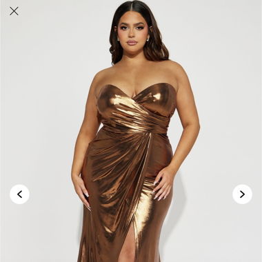   Sweet Heart Metallic Maxi Dress  Bronze