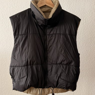 Gilet réversible beige/noir