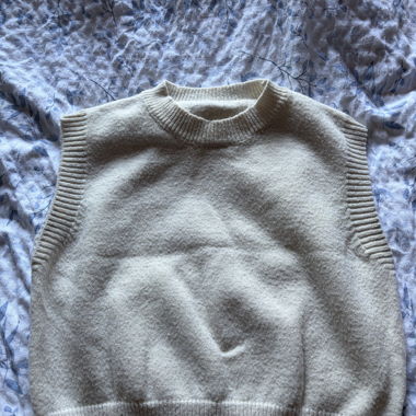 Beige Knit Waistcoat