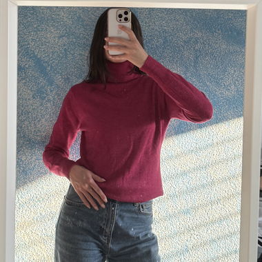 Pinker Rollkragenpullover