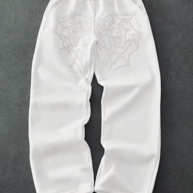 Pantaloni della tuta bianchi ricamati