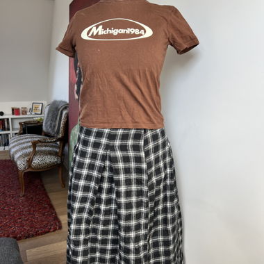 Black checked midi skirt, EUR 36