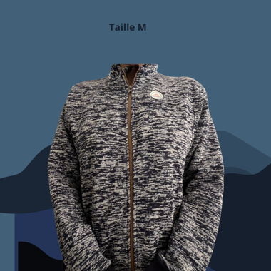 Veste chaude en maille chinée.