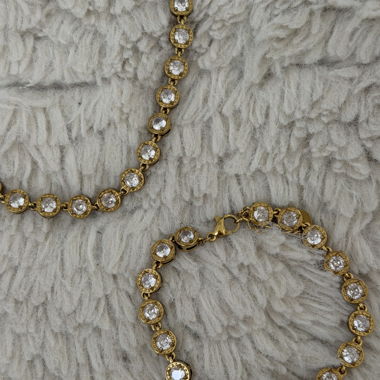 Goldenes zirkon Set (Halskette, Armkette)