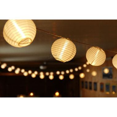 Mini-Lampion weiss LED Lichterkette Lampion