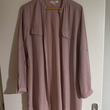 Camicia lunga rosa cipria