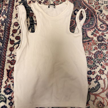 Top a costine bianco Zara