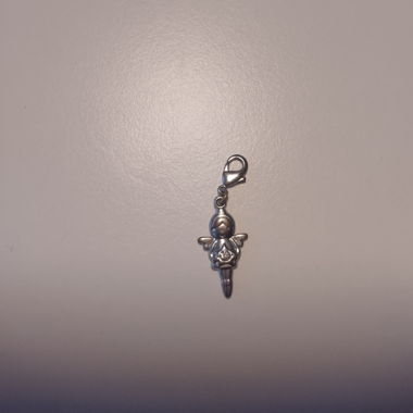 Charm-Anhänger, Engel mit Rosa Stein