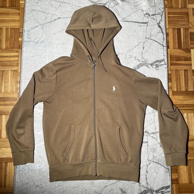 Felpa con cappuccio zip marrone Ralph Lauren