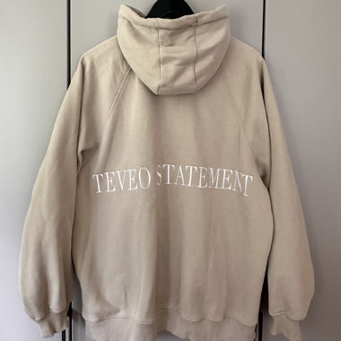 Beige TEVEO Zip Hoodie Size M