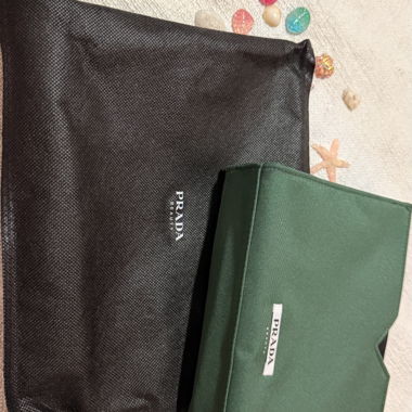 Prada green pouch set