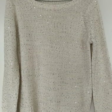 Maglione con paillettes bianco
