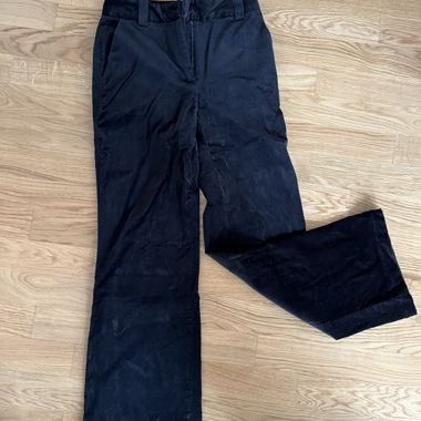 Pantalon femme noir en velours côtelé