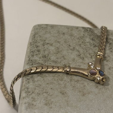 Vintage Necklace - collier couleur or snake