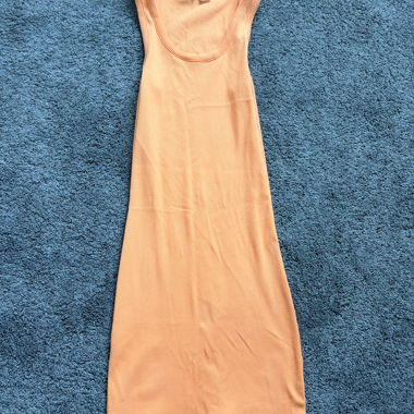 Orange ribbed tank dress