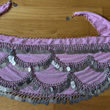 Foulard per fianchi per danza del ventre rosa