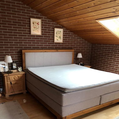 Boxspringbett braun/grau 180x200