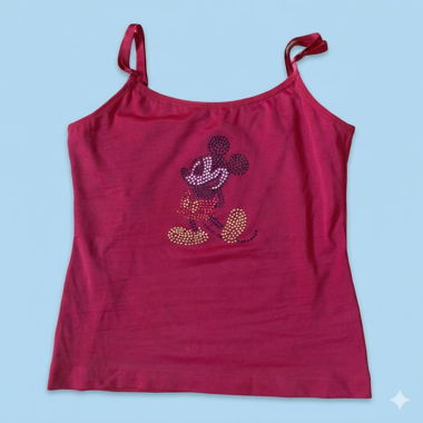 Débardeur Y2K Mickey Mouse scintillant – XS