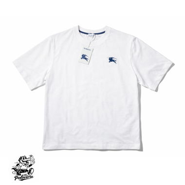 T‑shirt Burberry bianco con logo Blue Rider, M