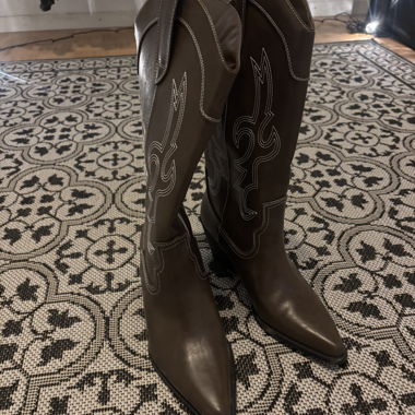 Brown cowboy boots
