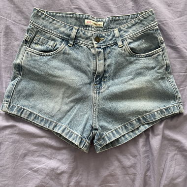 Short in denim blu