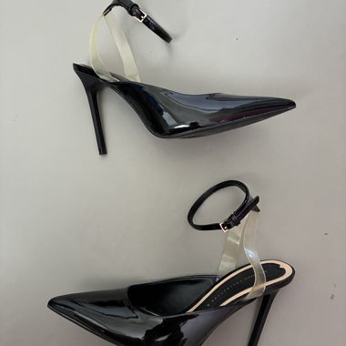 Black Slingback High Heels
