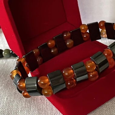 Hematite and Carnelian Bracelet