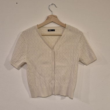 Kurzer SPAO-Strickcardigan, beige, Grösse M