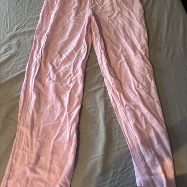 Pantalon en lin rose