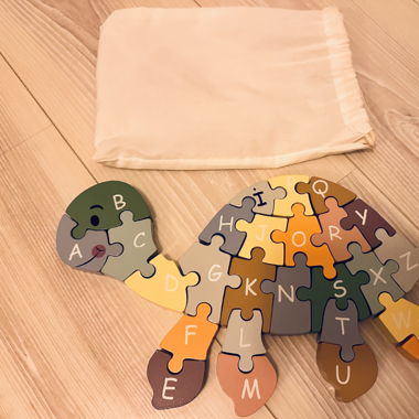 Holzpuzzle Schildkröte ABC