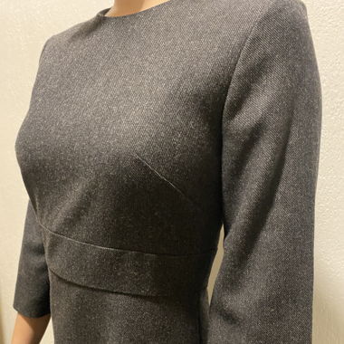 &other stories grey wool dress sith zipper, size S