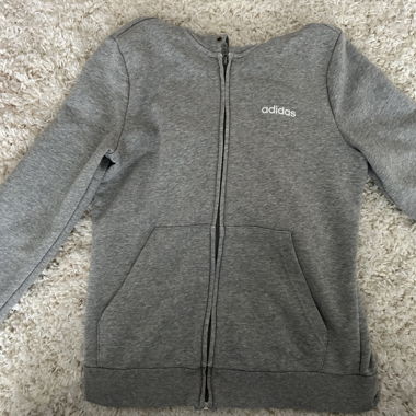 Felpa con cappuccio Adidas grigia