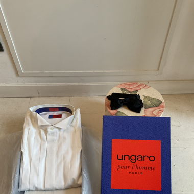 White shirt with black papillon UNGARO Paris