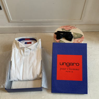White shirt with black papillon UNGARO Paris