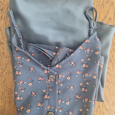 Blumiges Spaghettiträger-Top, 2-teilig