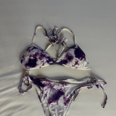 Purple and white bikini 