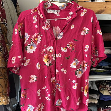 Hemd Blumenmuster pink