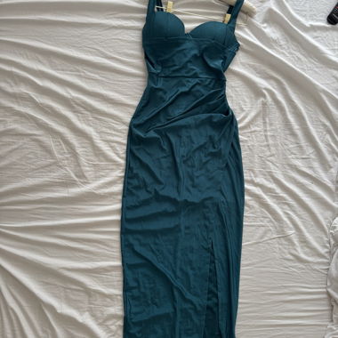 Abito da sera bustier turchese scuro