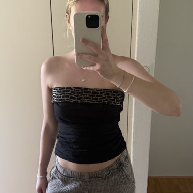 Haut bandeau noir avec strass