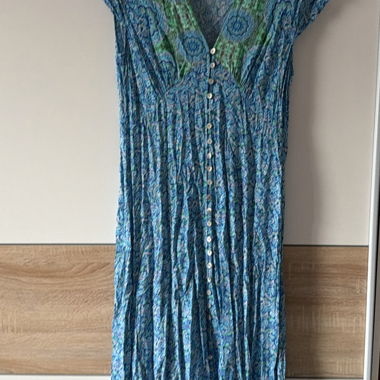 Blue Green Print Dress