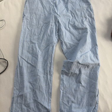 Striped Lightweight Pants Blue White