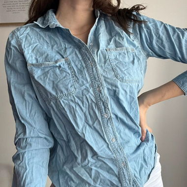 Chemise bleu clair Monoprix femme taille 42