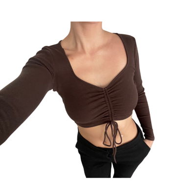Zara top crop a maniche lunghe